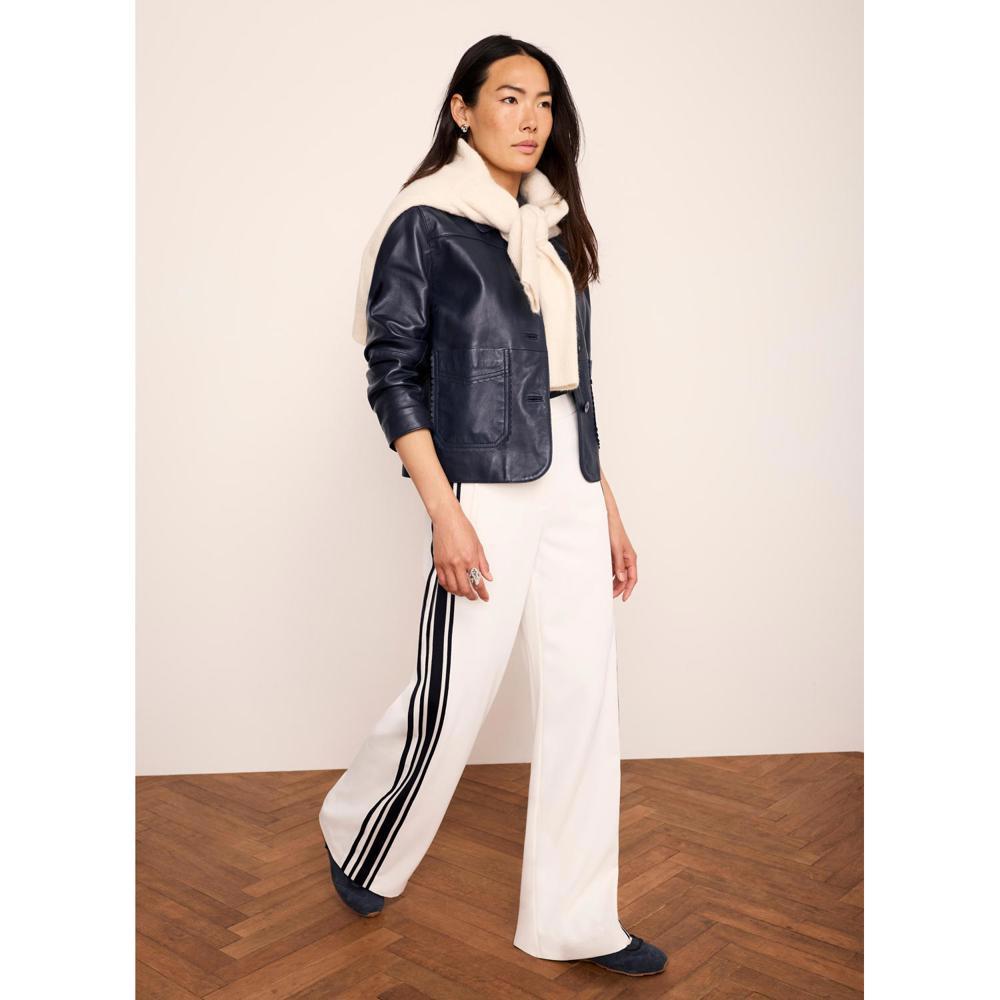 Mint Velvet White Stripe Detail Trousers
